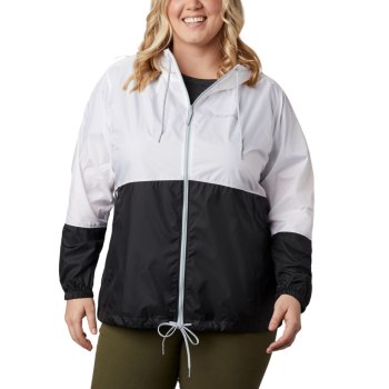 Columbia Flash Forward Windbreaker Plus Size, Chamarras Blancos Negros Para Mujer | 957240-YGO